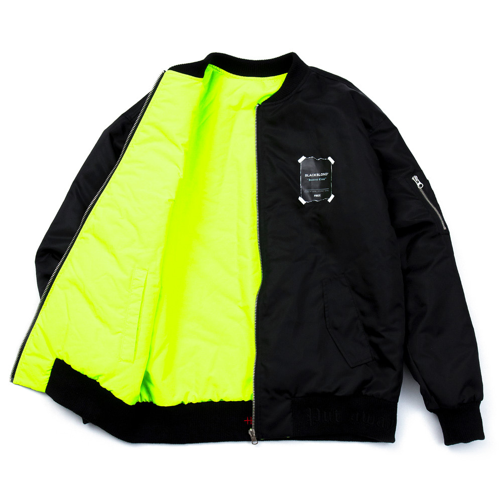 BBD Reversible Oversize MA1 Jacket (Black/Neon)