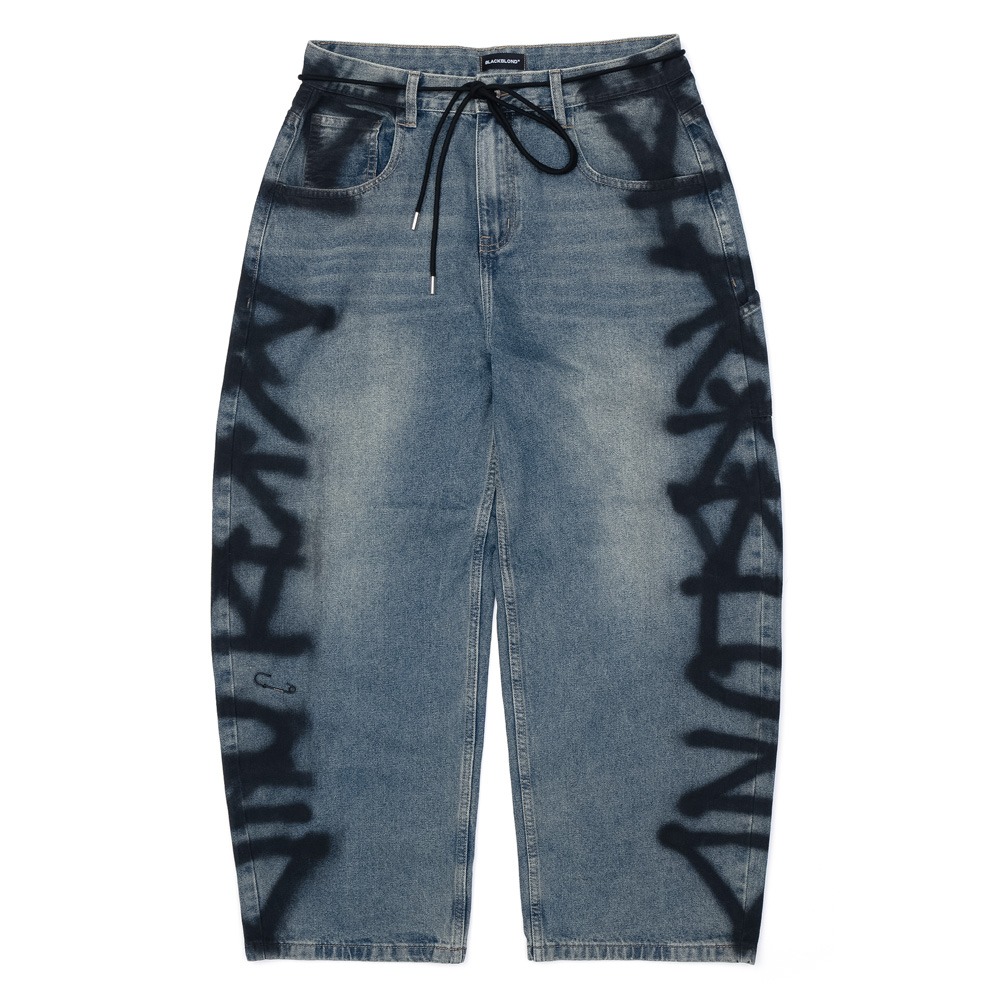 BBD Side Sprayed Custom Denim Pants (Vintage Blue)