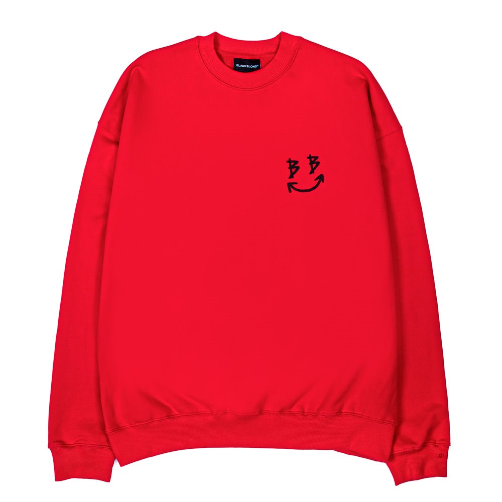 BBD Classic Smile Logo Crewneck Sweatshirt (Red)