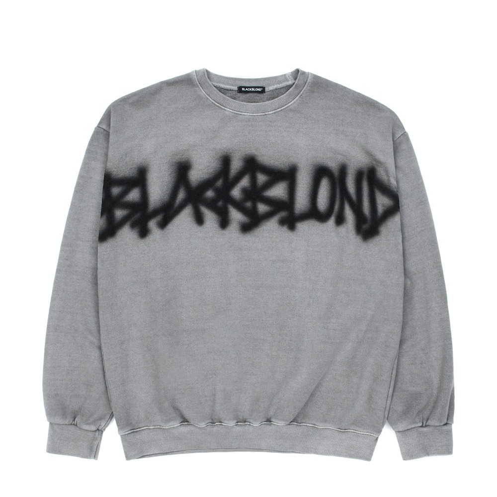 BBD Front Logo Sprayed Custom Pigment Crewneck Sweatshirt (Gray)