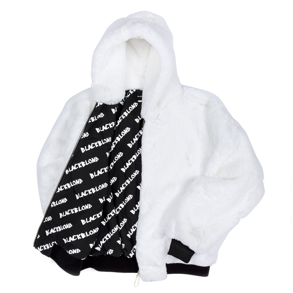 BBD Graffiti Logo Fur Hood Jacket (White)