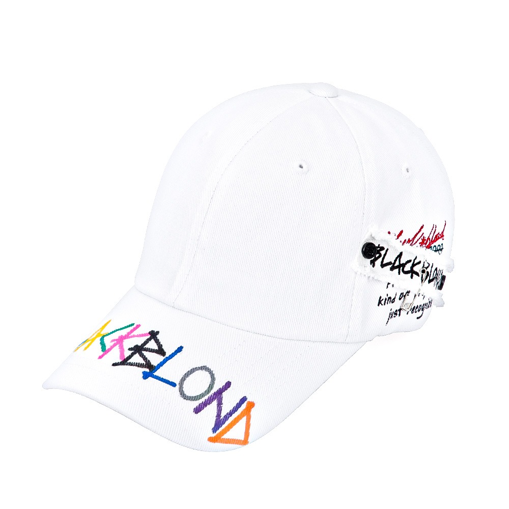 BBD Slogan Patch Rainbow Graffiti Logo Cap (White)