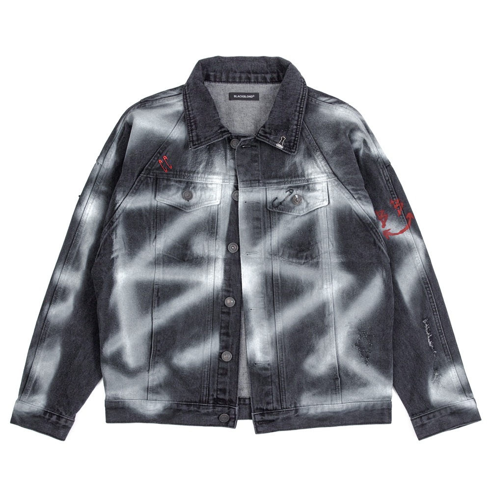 BBD Sprayed Custom Denim Jacket (Charcoal)