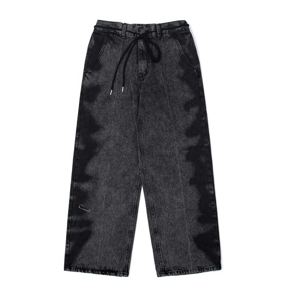 BBD Side Sprayed Custom Wide Denim Pants (Vintage Black)