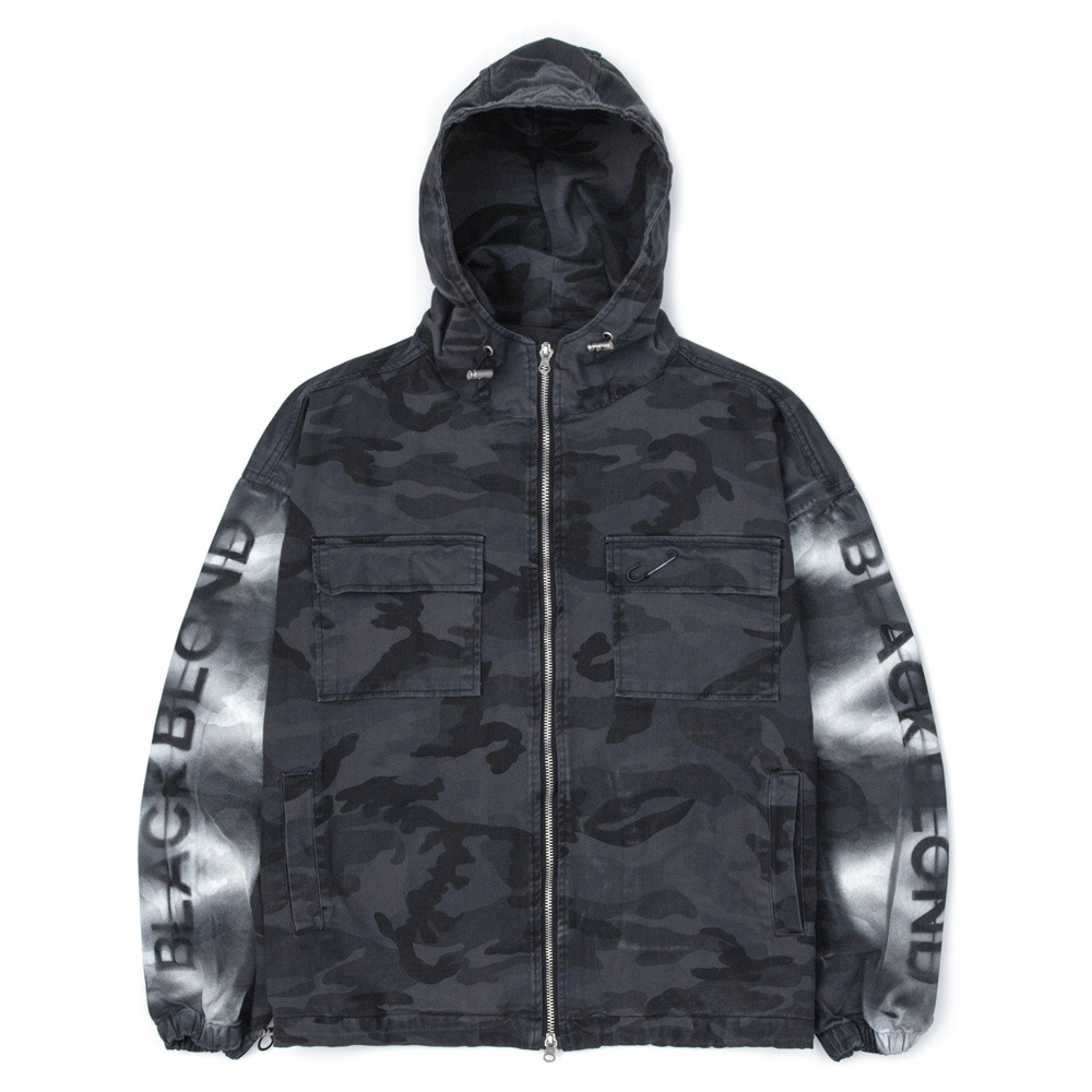 BBD Side Sprayed Custom Camo Zip Up Hood Jacket (Gray)