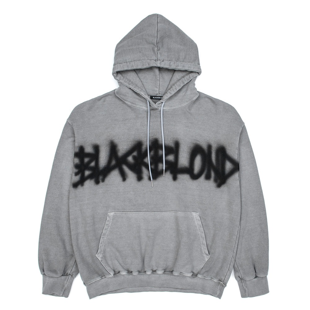 BBD Front Logo Sprayed Custom Pigment Hoodie (Gray)